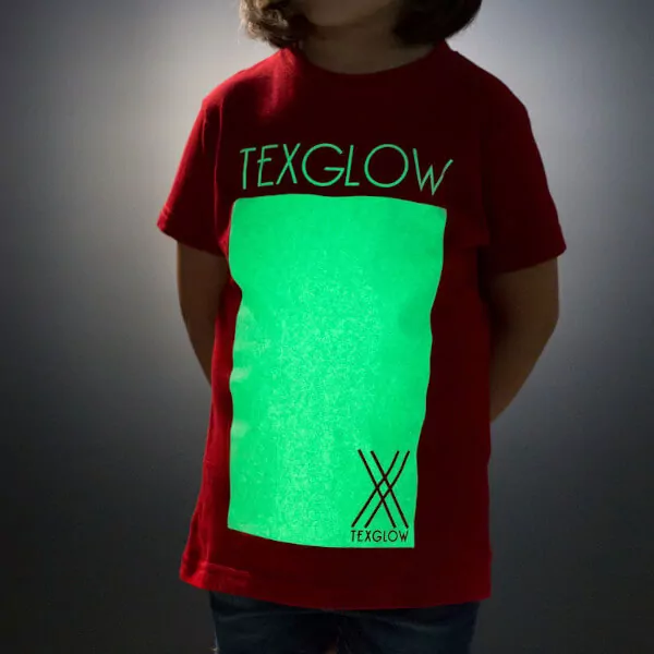 camisetas interactiva fotoluminiscentes que brilla en la oscuridad para niños y niñas de la marca texglow