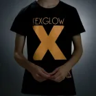 camisetass fotoluminiscentes que brilla en la oscuridad para hombre de la marca texglow modelo nite x color negro-naranja