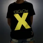 camisetas fotoluminiscentes que brilla en la oscuridad para mujer de la marca texglow modelo nite x color negro-naranja