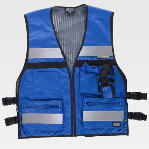 chaleco reflectante bolsillos para viajar de alta visibilidad para la movilidad urbana adulto azul epi