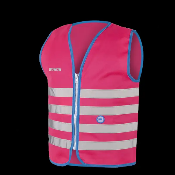 chalecos reflectantes niños niño-niña alta visibilidad movilidad urbana wowow fun jacket rosa en1150